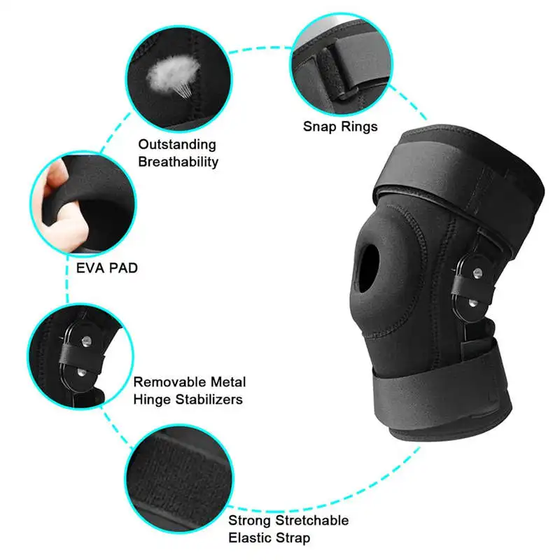 Hinged Knee Brace with Gel Patella Support | Stabilizes ACL, Meniscus & Arthritis Pain Relief - Thumbnail 3