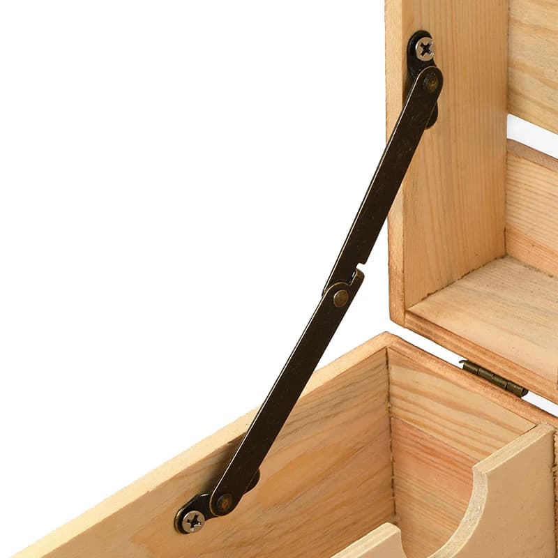 Support Hinges | 2-Piece Stay Hinge Set | Antique Bronze Iron Box Furniture Decor - Image 1