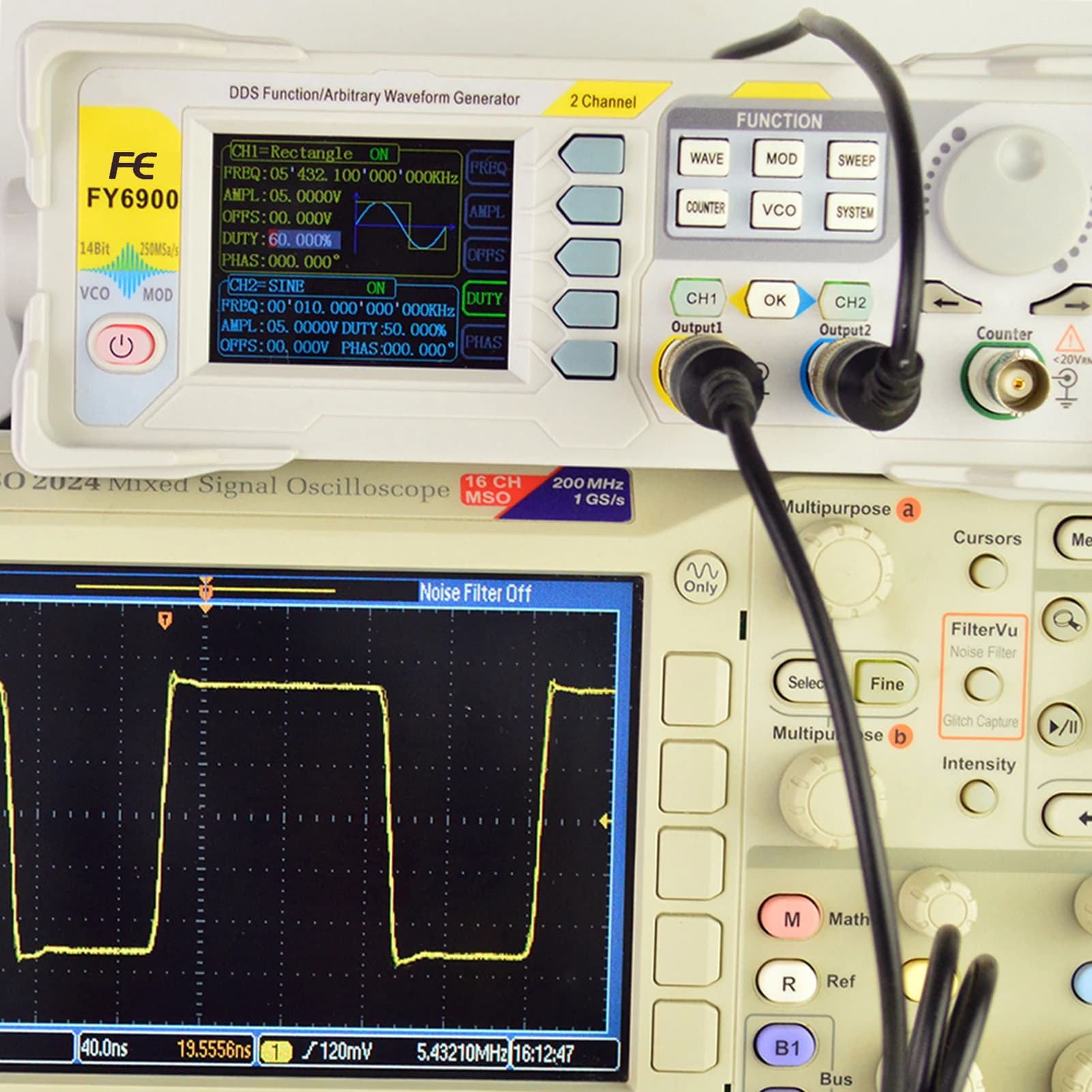 Dual-Channel Signal Generator | 100MHz Arbitrary Waveform | DDS Frequency Source - Thumbnail 3