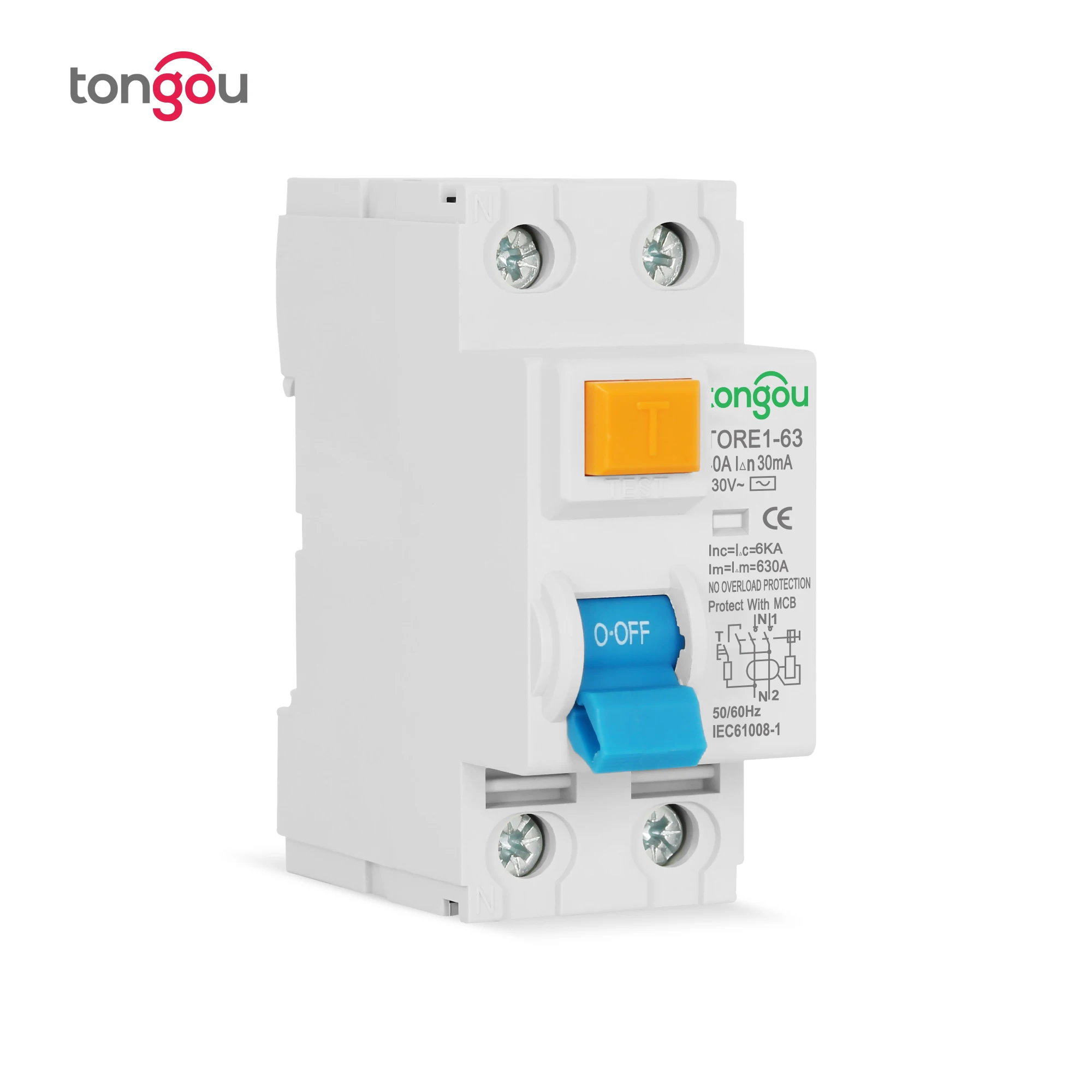 2-Pole RCD Circuit Breaker | 10mA-300mA Earth Leakage Protection | AC Type Safety Switch - Thumbnail 4