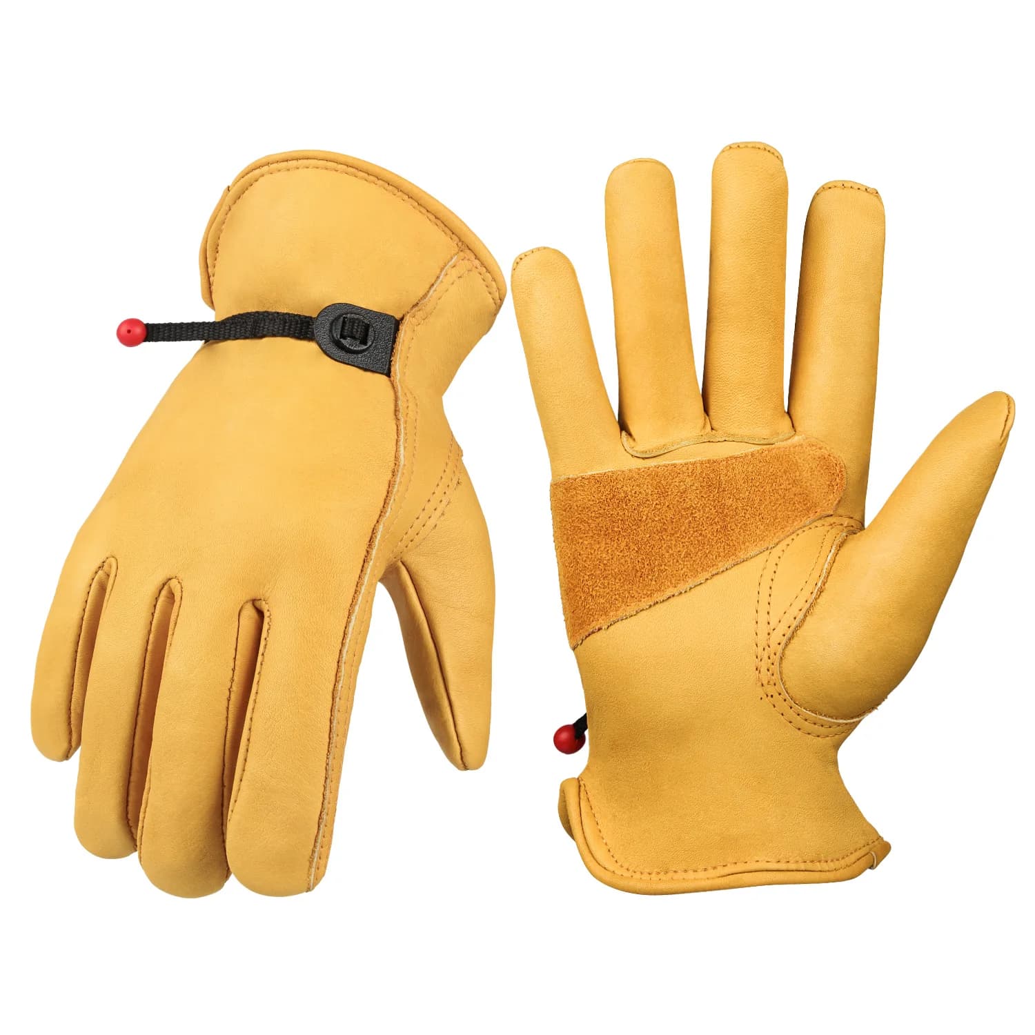 Leather Work Gloves | Heavy-Duty Protection for Mechanics, Driving & Farm Use | 1 Pair - Thumbnail 5