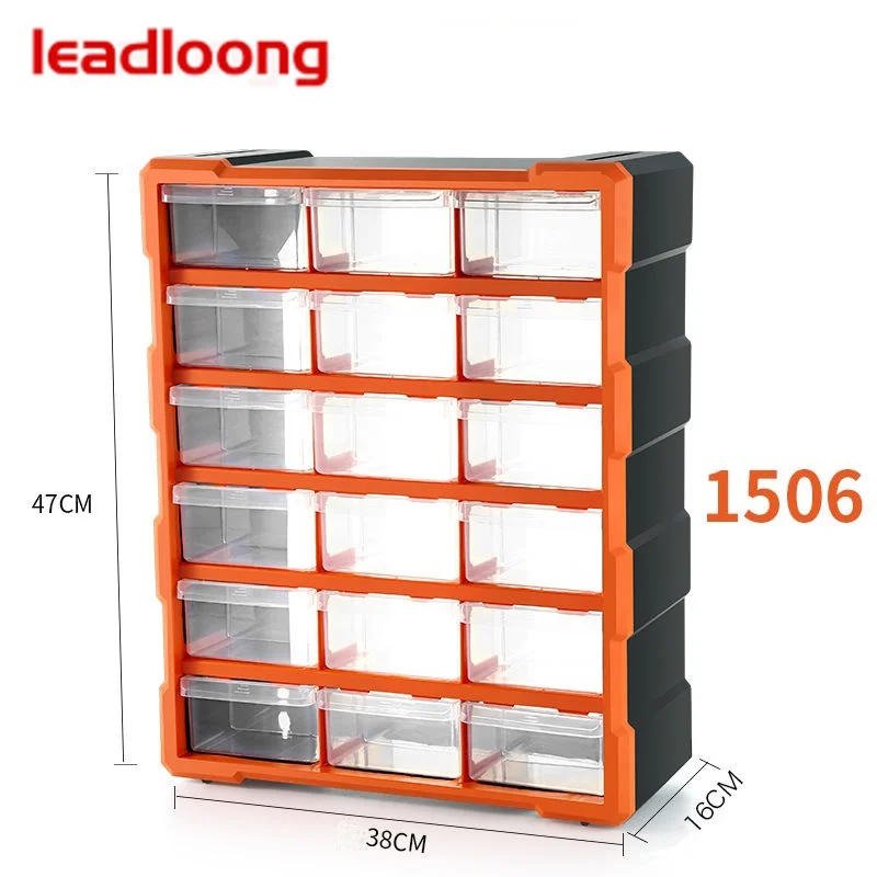 18-Grid Component Classification Box | Transparent Drawer Toolbox | For Screws, Parts & DIY Materials Storage - Thumbnail 2