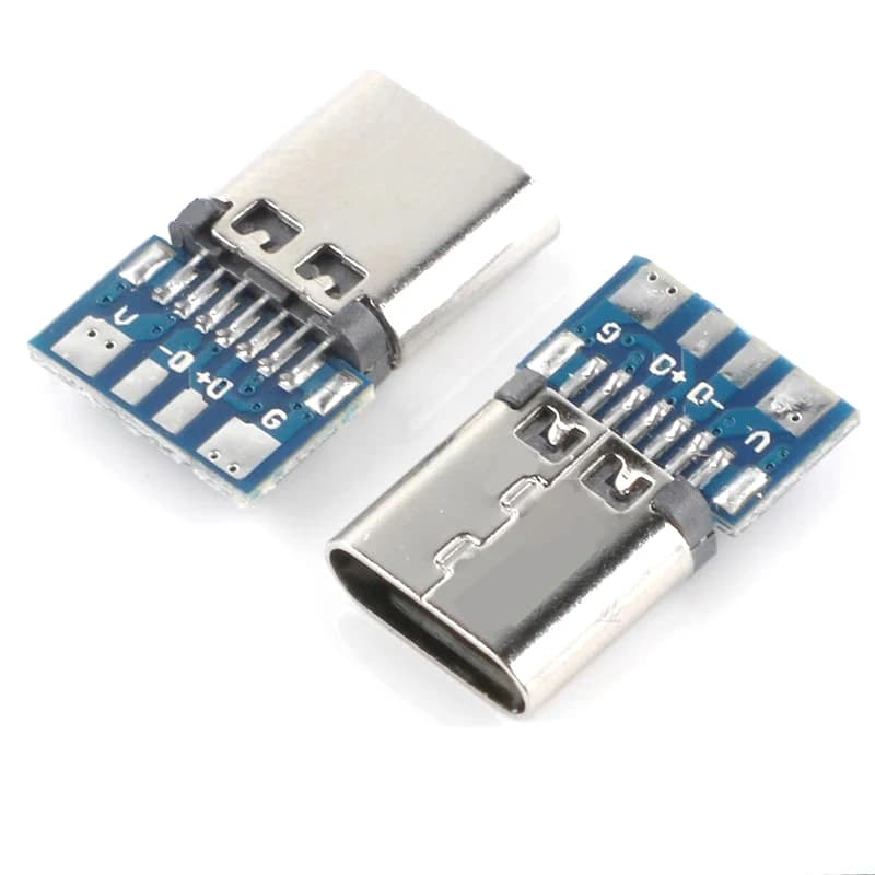 USB-C Connector Kit | 24-Pin Solderable Sockets & Plugs | 10-Piece Set for PCB & Cable Assembly - Thumbnail 3