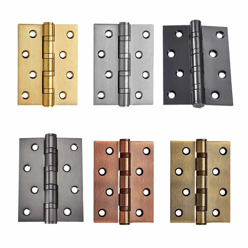 Stainless steel mute hinge for room doors, 4 inches with bearings, 3mm thick for heavy doors and strong load-bearing capacity.