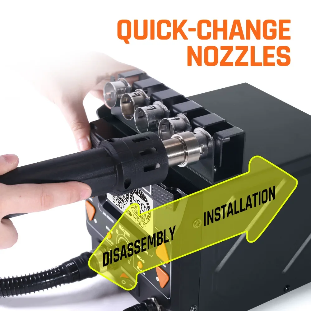 1220W Soldering & Hot Air Rework Station | Precision Temperature Control | C210/C245 Handle Compatible - Thumbnail 4