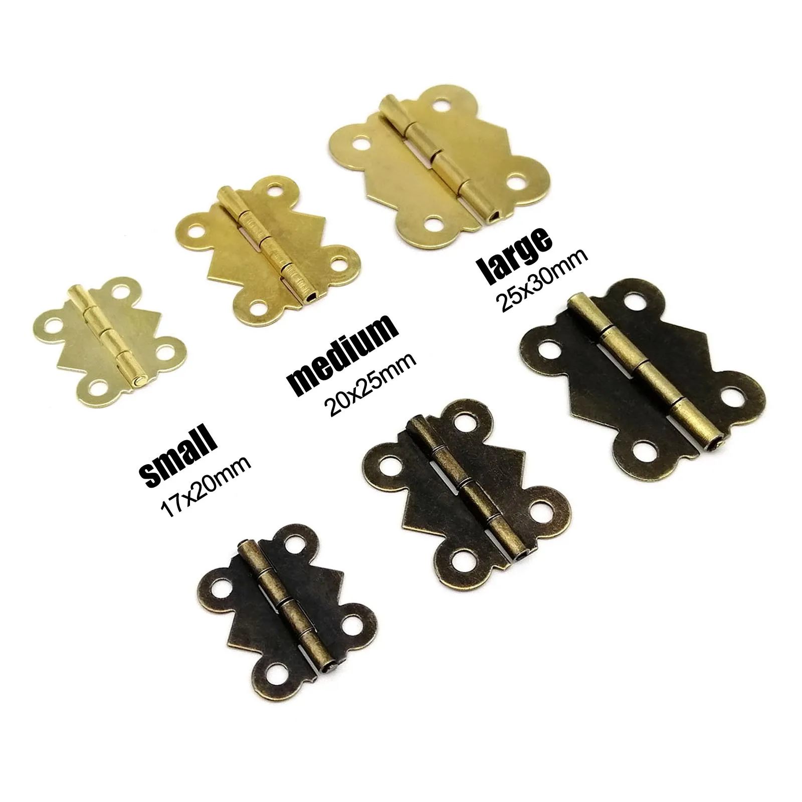 Brass Butterfly Hinges | 12pcs Decorative Jewelry Box Hardware | with Screws - Thumbnail 4