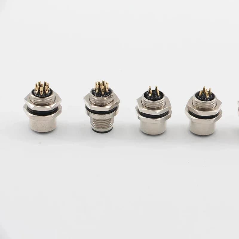 1pcs M12 4pin 5 8Pin Sensor Connector Panel Back Mount Waterproof Flange Socket Threaded Coupling Male&Female A Code Connectors - Thumbnail 5
