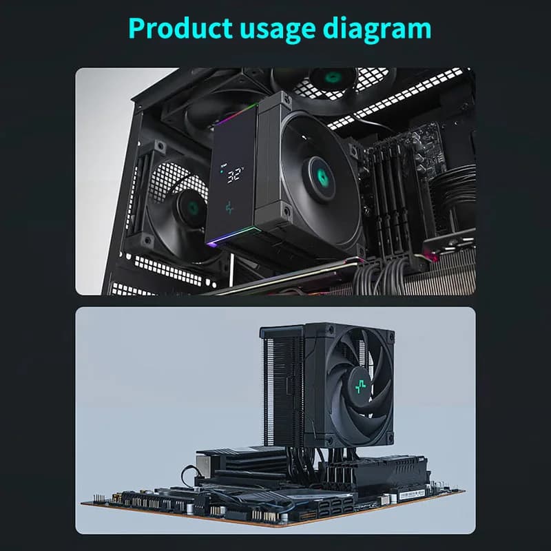 High-Performance CPU Air Cooler | 240W TDP | Digital Temperature Display | LGA1700/AM5 Compatible - Thumbnail 5