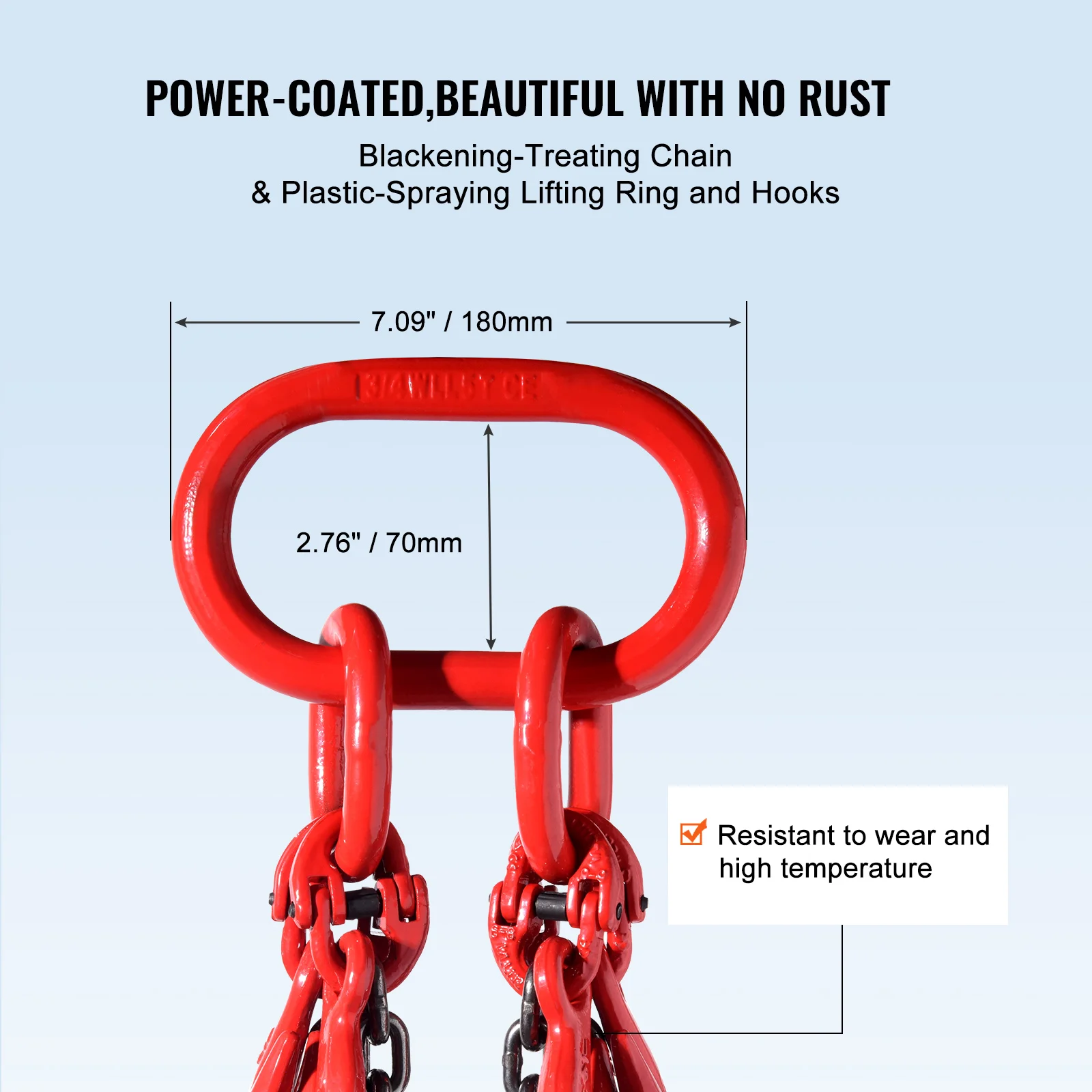 Professional-Grade G80 Lifting Chain Sling | 4-Leg Adjustable Design | 6-10mm Diameter for Engine Hoists - Thumbnail 6