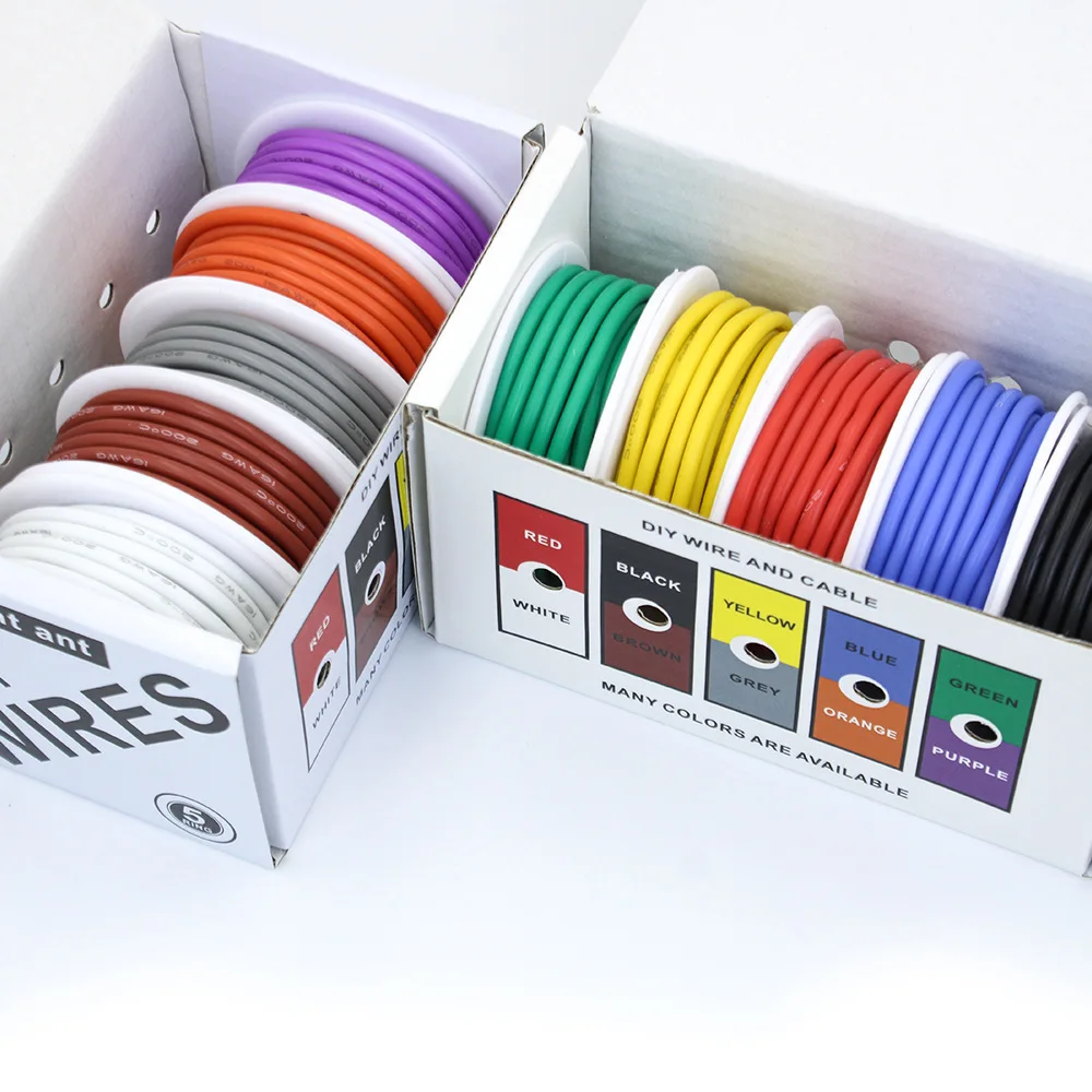 Professional-Grade Silicone Tinned Copper Wire | 16-30 AWG Stranded Cable | 5 Colors for DIY & Electronics - Thumbnail 2