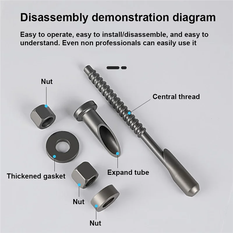 Drill Accessories Kit | Reusable Internal Expansion Bolt | Fixed & Detachable Bracket Design - Thumbnail 3