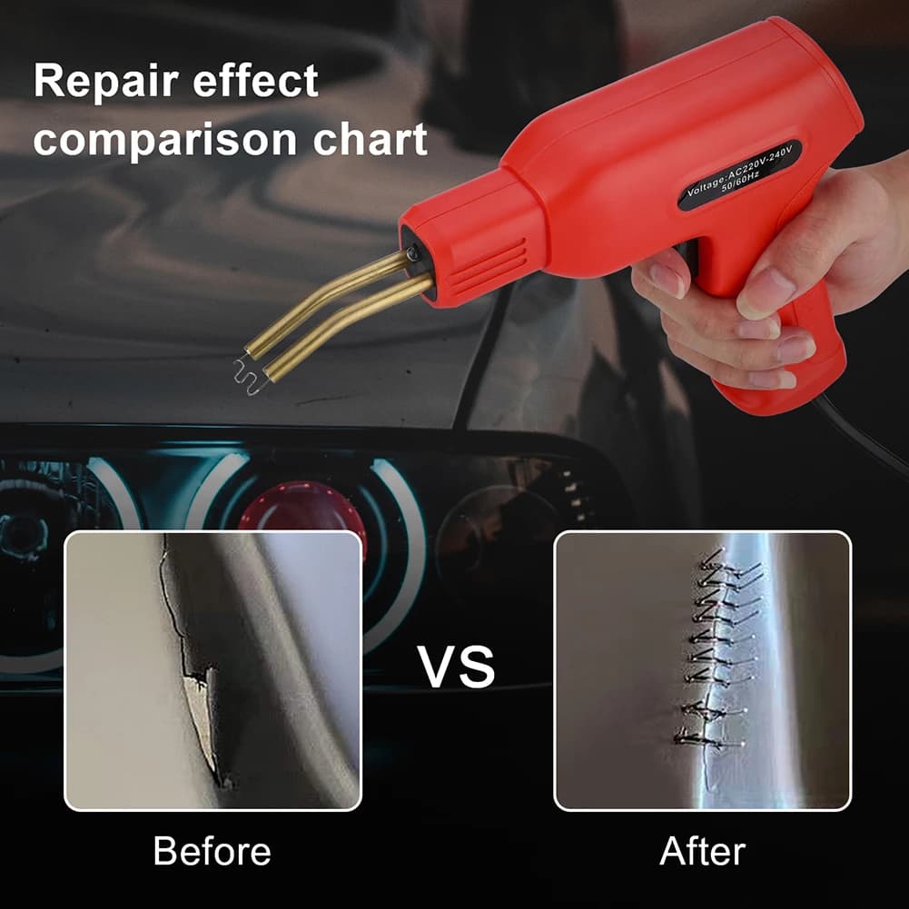 50W Plastic Welding Kit | Heat Gun & 200 Staples | Auto Bumper & Plastic Repair Tool - Thumbnail 2