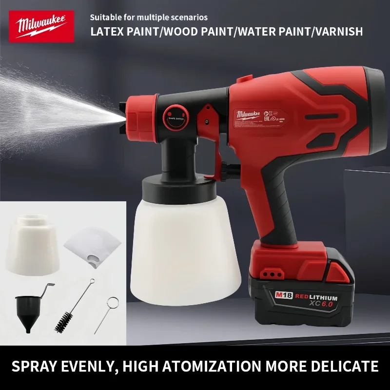 800ml Paint Spray Gun | 600W Brushless Motor 39000 RPM | Furniture & Auto Wall Sprayer - Thumbnail 4