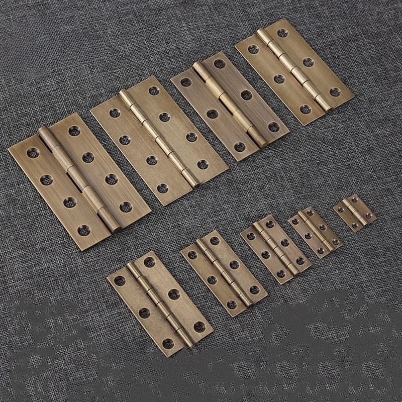 Brass Door Hinges | 4Pcs Bronze Butt Hinge Set | Vintage Furniture & Cabinet Hardware - Thumbnail 4