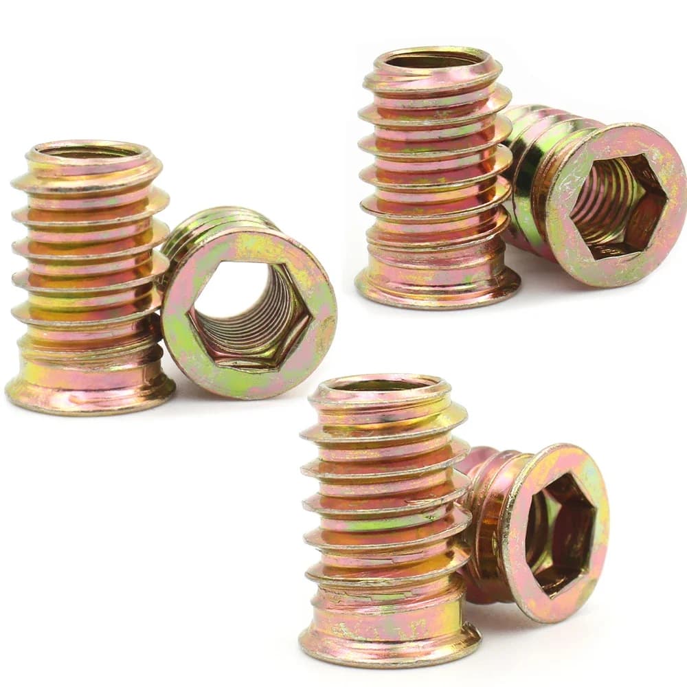 Socket Insert Nuts | Zinc Alloy for Wood | M4-M10 Threaded Fastener Kit - Thumbnail 3