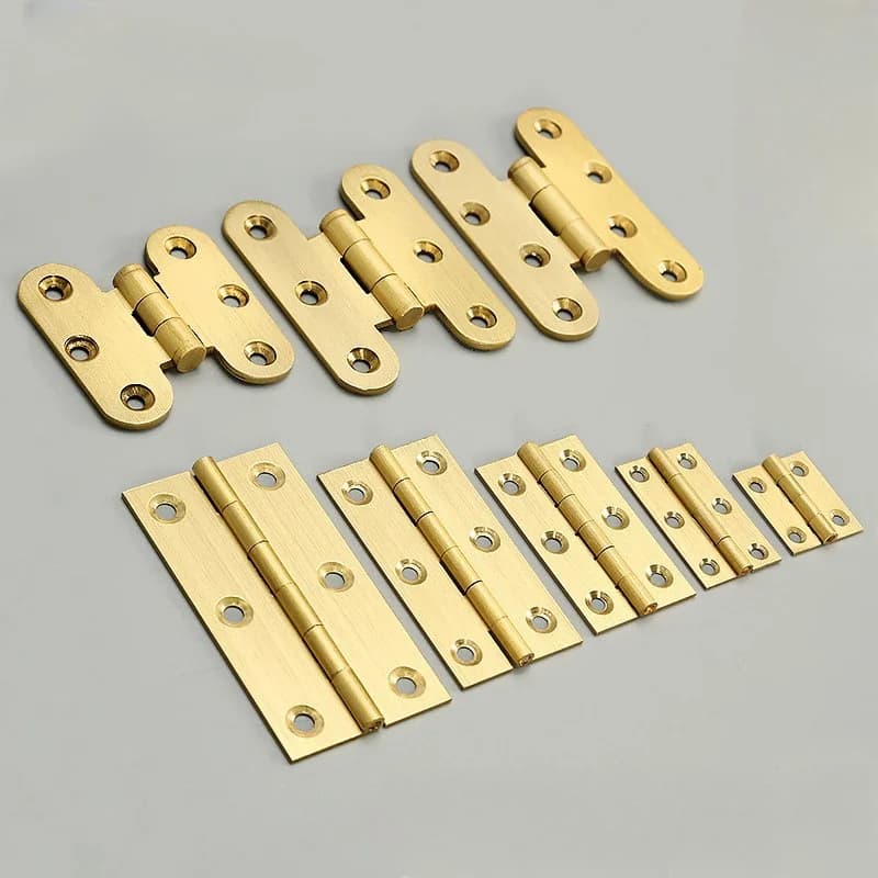 Brass Door Hinges | 4Pcs Bronze Butt Hinge Set | Vintage Furniture & Cabinet Hardware - Thumbnail 3