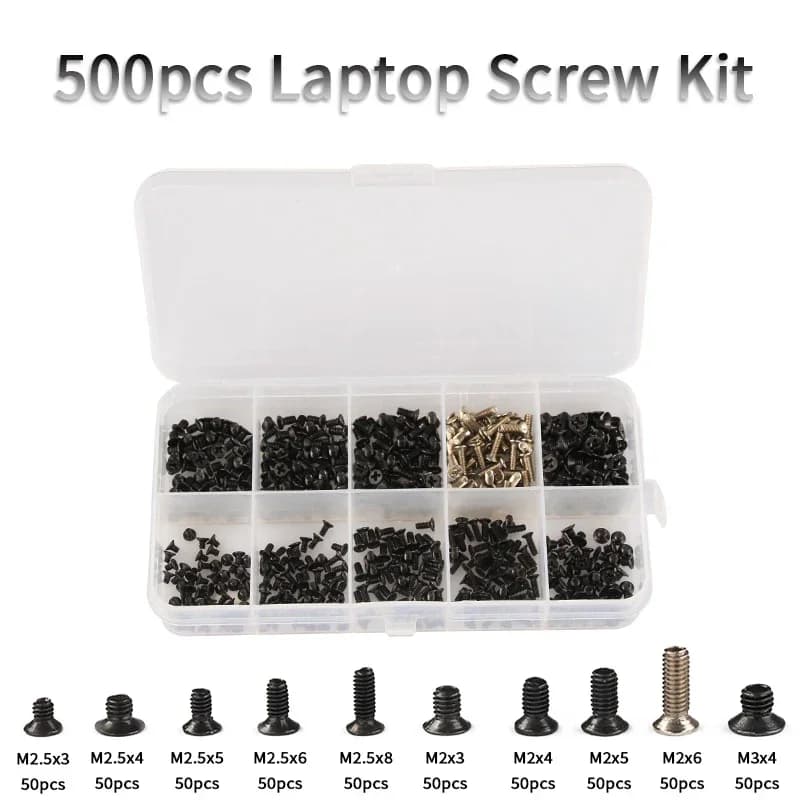 Laptop Screw Assortment Kit | 500pcs M2/M2.5/M3 | Compatible with Dell HP IBM Notebook Repair - Thumbnail 7