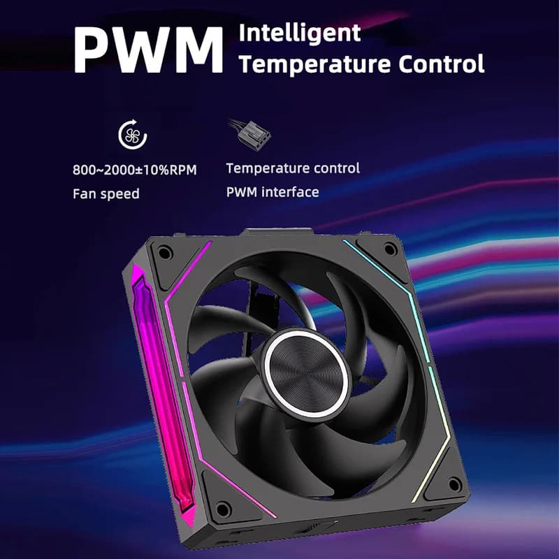 120mm ARGB PC Case Fan | Modular Wireless Design | Infinite Mirror Lighting for Water Cooling - Thumbnail 5