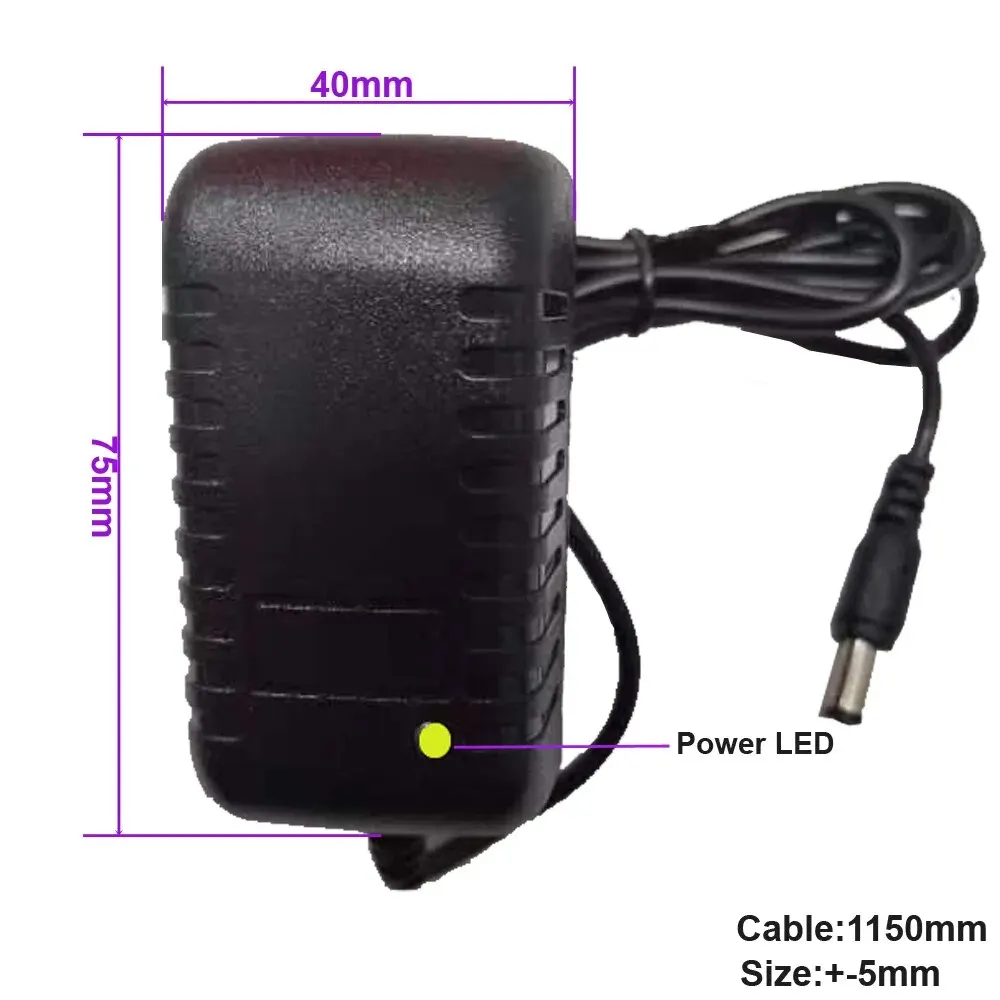 12V 2A Power Adapter | AC 100-240V Input | For Camera, DVR, Router & LED Strips - Thumbnail 3