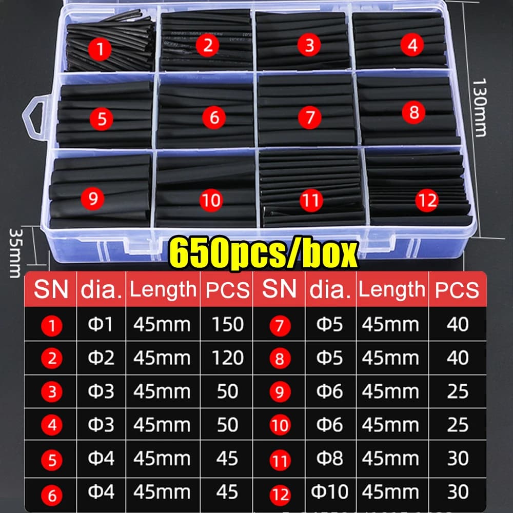 Heat Shrink Tubing Kit | Wire Insulation & Cable Protection | Durable Electrical Sleeves - Thumbnail 4