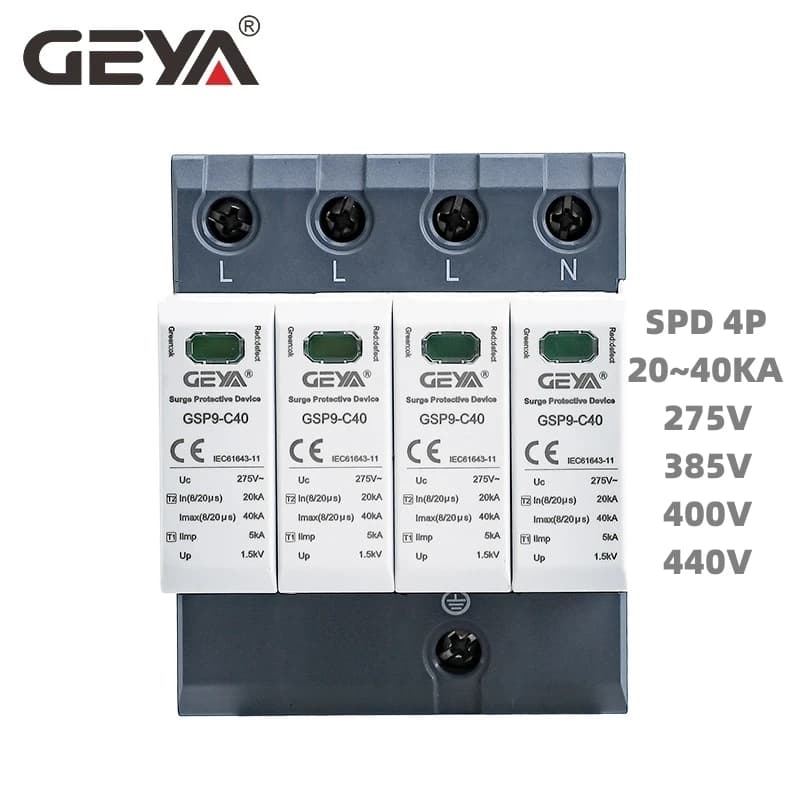 DIN Rail Surge Protector | 20-40kA SPD | 275V AC | 1P+N | Home & Commercial Protection - Thumbnail 4