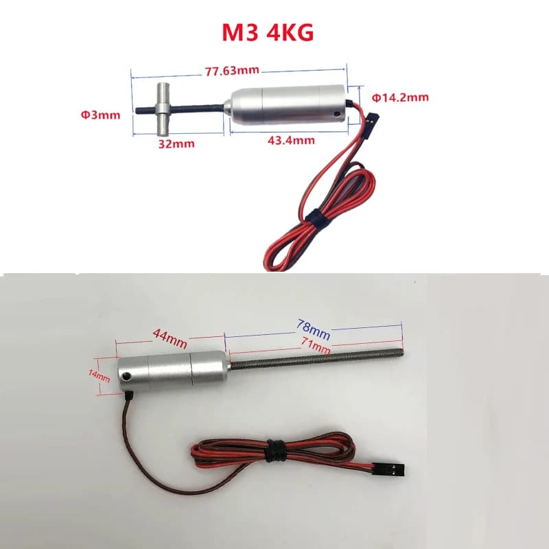 Retract Motor | Full Metal M3/M4 Shaft | For DIY RC Plane Landing Gear - Thumbnail 2