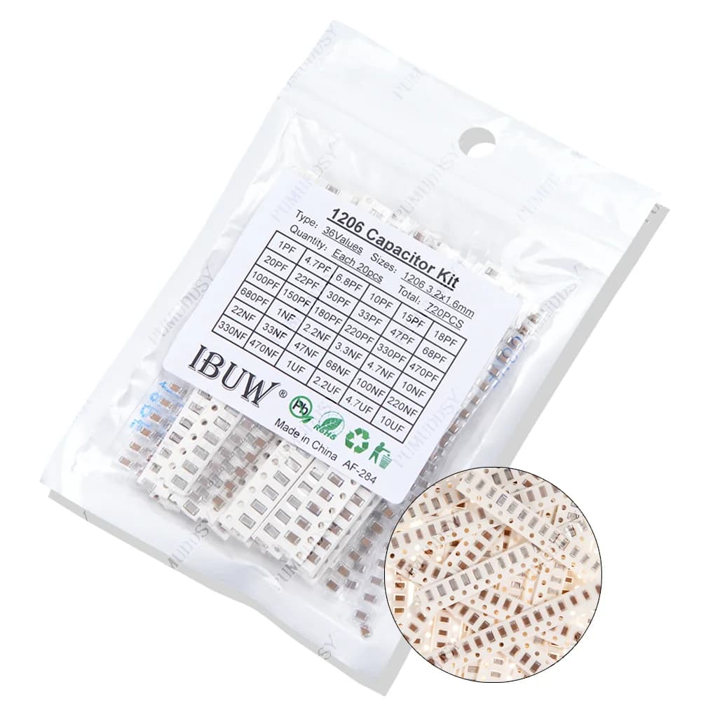 SMD Capacitor Assortment Kit | 0603, 0805, 1206 Sizes | 1pF to 1µF | 16 to 50 Values - Thumbnail 5