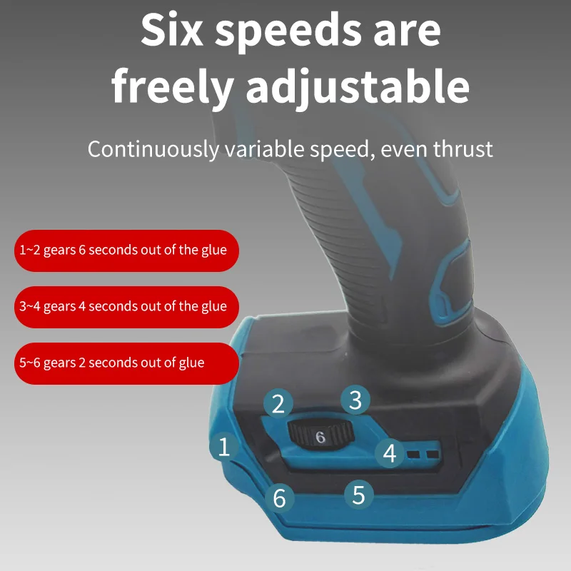 Makita 18V Cordless Caulking Gun | 6-Speed LED Silicone Applicator | Professional Sealant Tool - Thumbnail 2