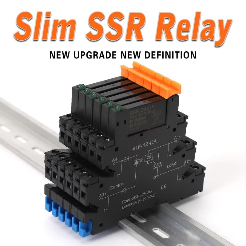 DC control AC 6A slim interface solid state relay module din ssr slim relay DC control DC 41F-1Z-C2 ssr relay din rail - Thumbnail 4