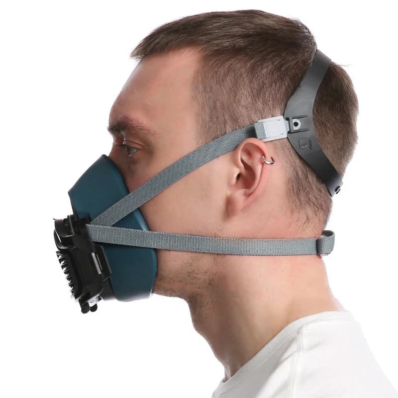 Respirator Half Mask | Self-Priming Filter for Dust & Paint | Workshop & DIY Safety - Thumbnail 3