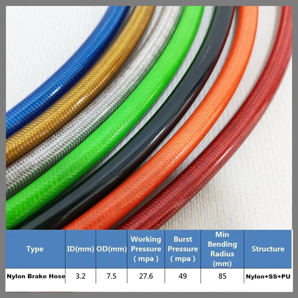 High-Performance Motorcycle Brake Line Kit | Steel-Braided & Heat-Resistant | Universal 3.2mm Fit - Thumbnail 4