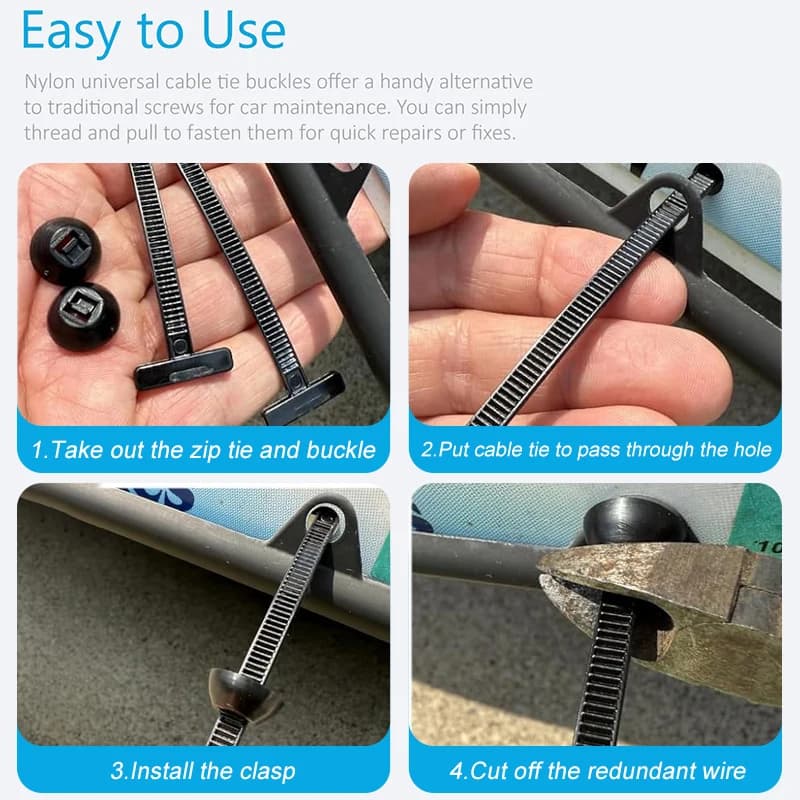 Professional-Grade Self-Locking Cable Ties | Heavy-Duty Fastening & Wire Management Kit - Thumbnail 4