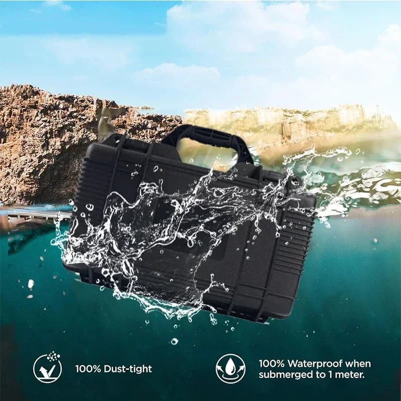 Pelican-Style Shockproof Toolbox | Water-Repellent Hard Carry Case | Heavy-Duty Garage Organizer - Thumbnail 6