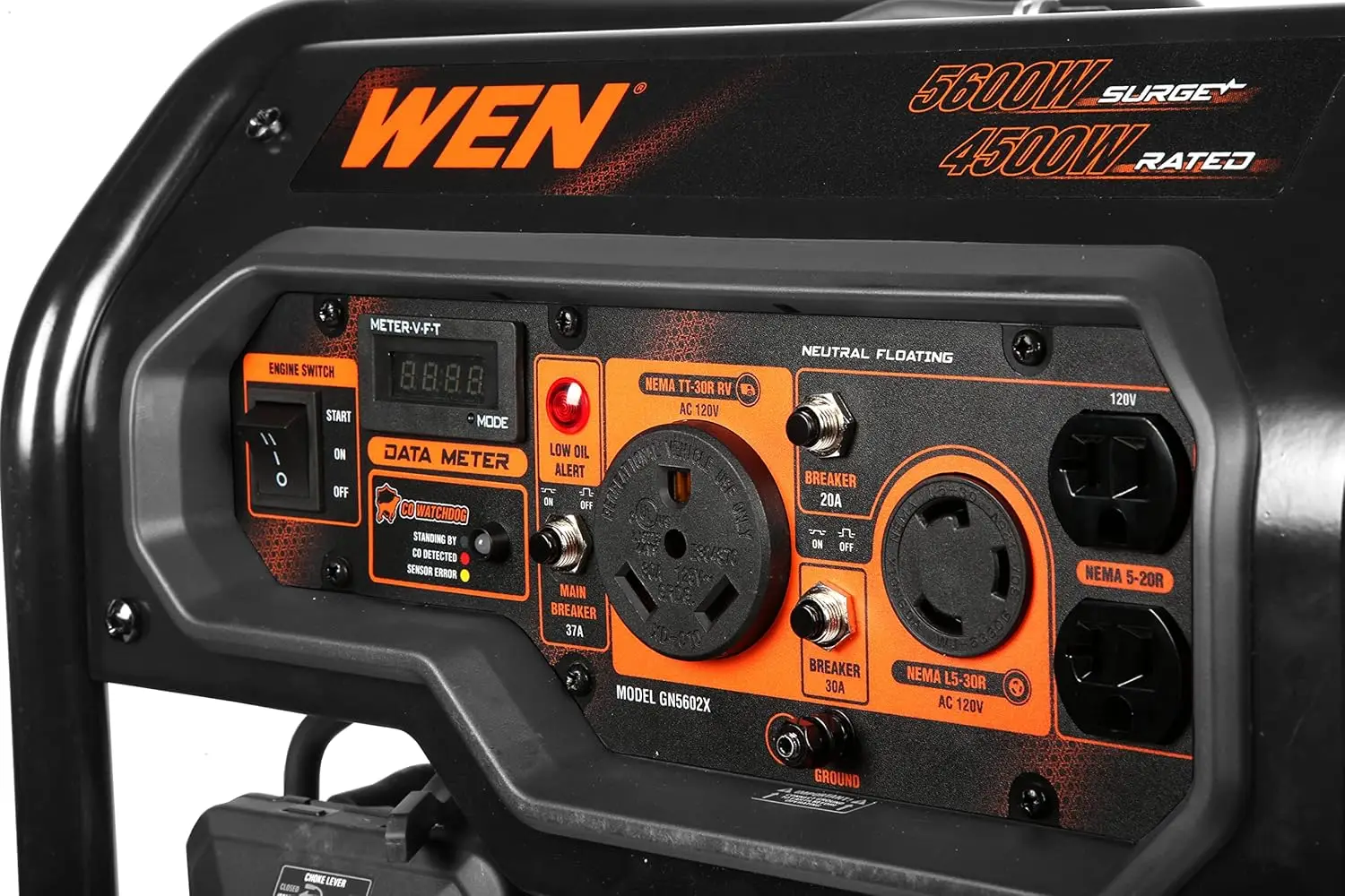 5600W Portable Generator | Electric Start & RV Ready | CO Safety Shutdown - Thumbnail 4