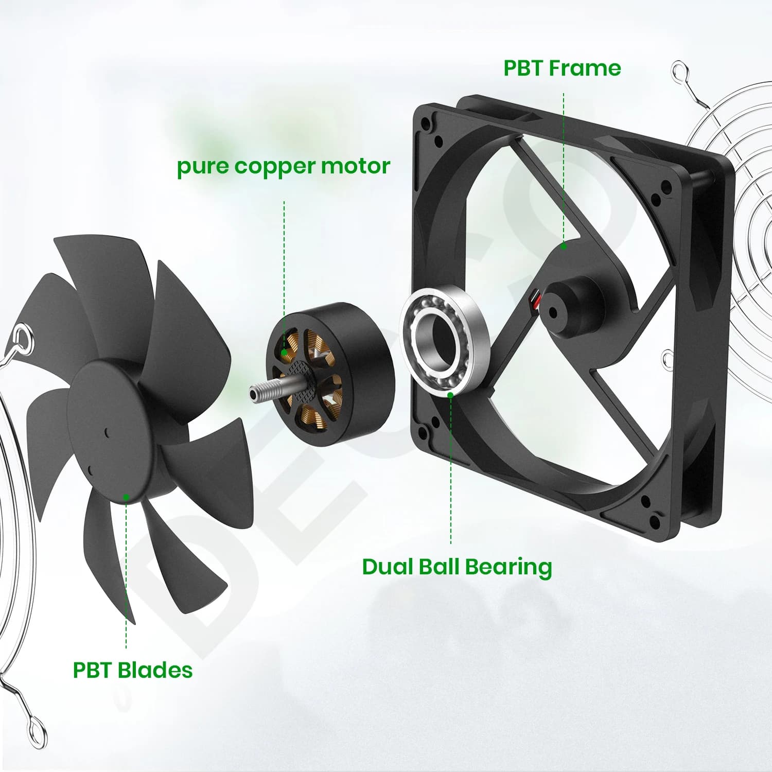 High-Performance 120mm Server Fan | 3000 RPM Cooling | 12V/220V Dual Voltage | Workstation & Cabinet Radiator - Thumbnail 4