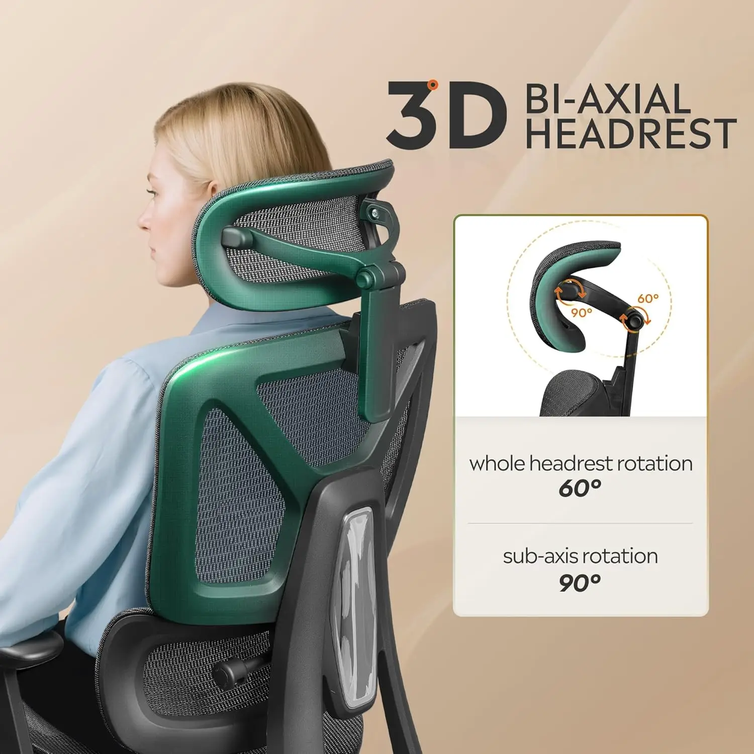 High-Back Reclining Office Chair | Ergonomic Mesh with Footrest | Heavy Duty Swivel Computer Desk Chair - Thumbnail 5
