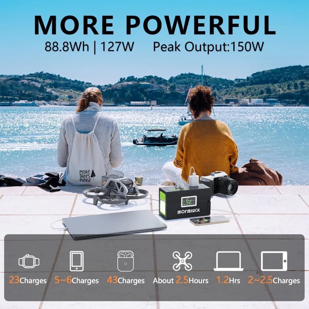 Power Station | 127W Solar-Ready Generator | 110V AC Outlet for Camping & Emergency Backup - Thumbnail 2