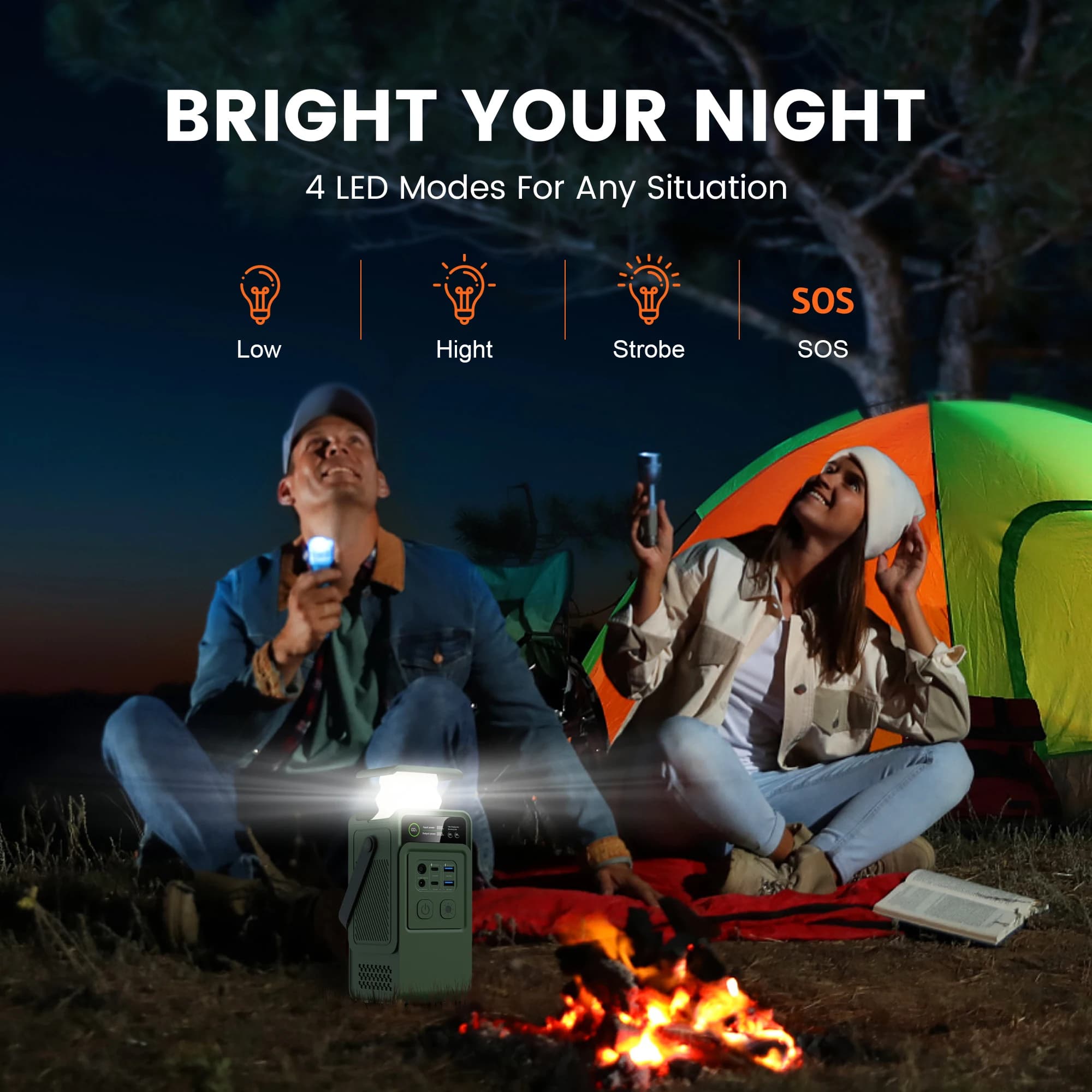 AP200L Portable Power Station | 192Wh LiFePO4 Battery | 200W Solar-Ready Generator for Camping & Backup Power - Thumbnail 5