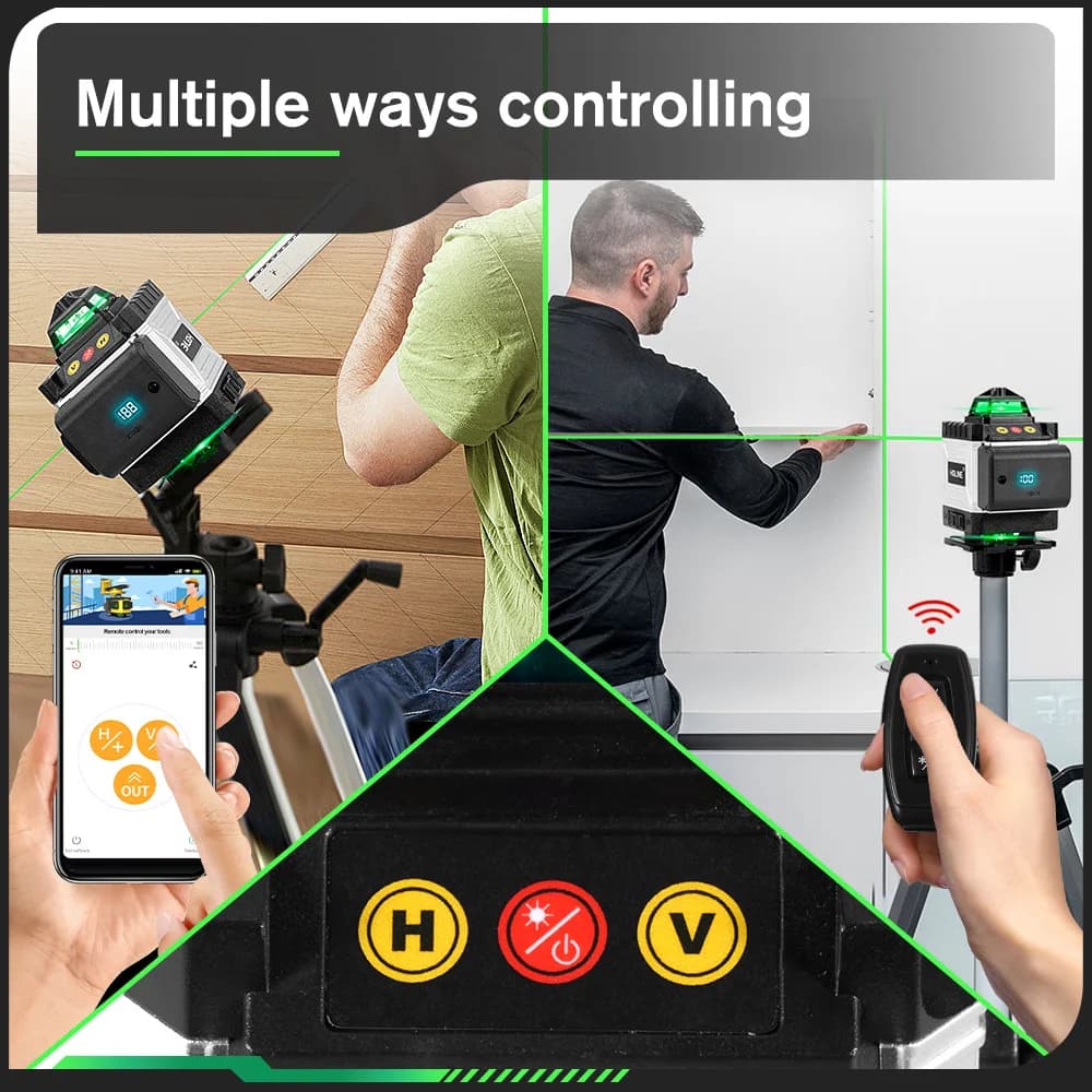 16-Line Laser Level | 360° Self-Leveling | App Remote Control for Precision Alignment - Thumbnail 7