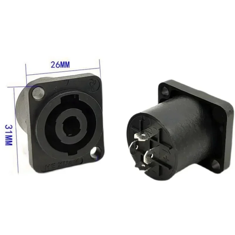 XLR & Speakon Panel Mount Connectors | 4-Pole Audio Sockets | Round & Square Base - Thumbnail 3