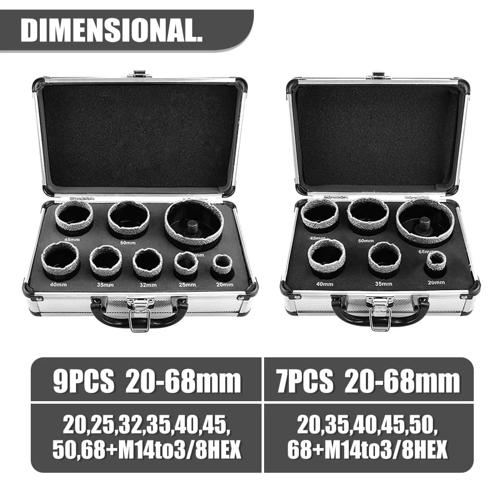 Diamond Drill Bit Set | 6-Piece M14 Thread | For Porcelain, Granite & Marble - Thumbnail 3