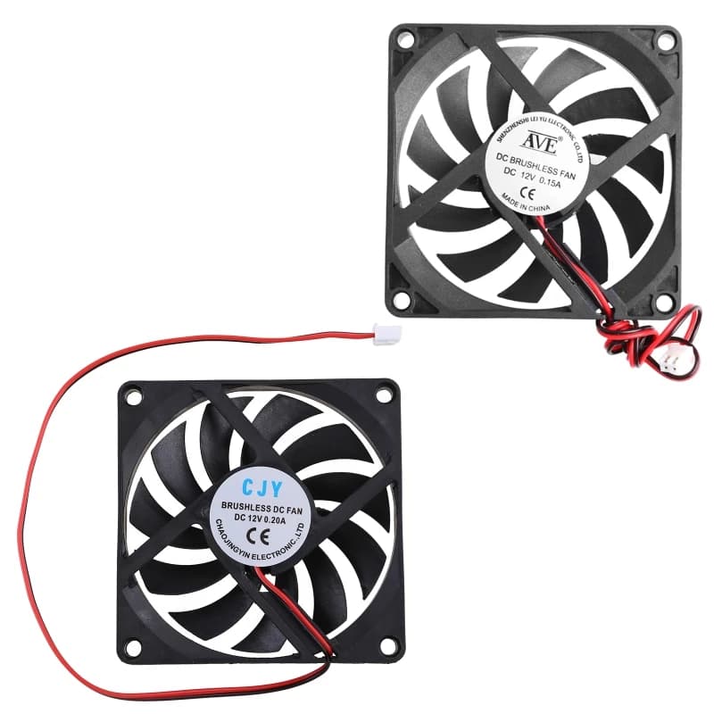 High-Performance 80x80mm PC Cooling Fan | 12V Brushless System | Quiet CPU & Chassis Airflow - Thumbnail 2