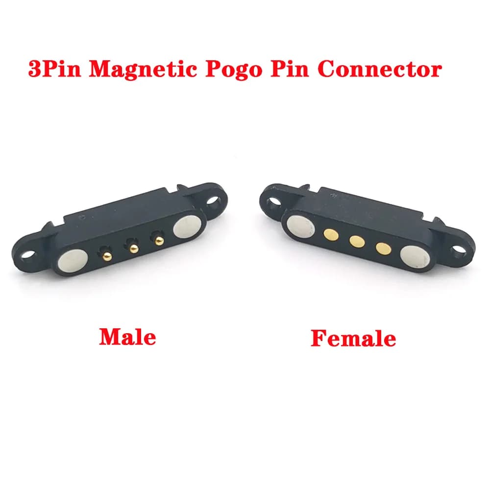 Spring-Loaded Pogo Pin Connectors | 2A DC Power | 2-Pin & 3-Pin Male/Female Set - Thumbnail 2