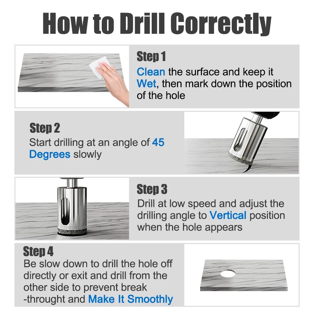 Diamond Hole Saw Kit | 6-30mm for Tile, Marble & Glass | Precision Drilling Tools - Thumbnail 5