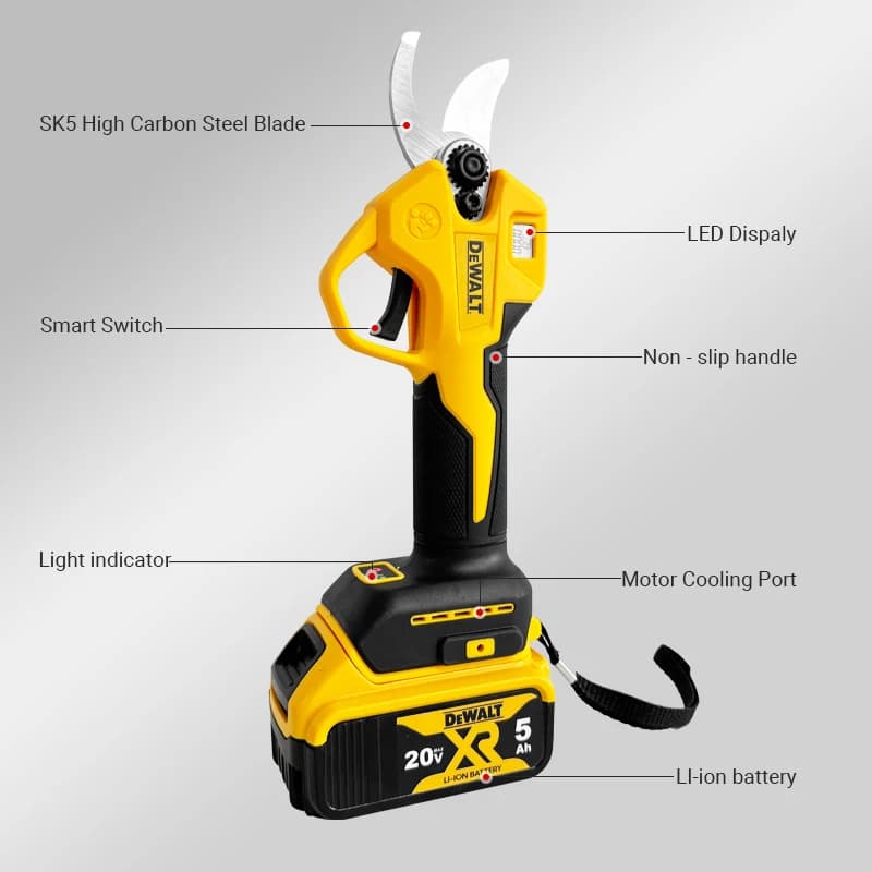 DeWalt 20V Cordless Pruning Shear | Brushless Motor | Professional-Grade Tree & Bonsai Scissors - Thumbnail 5