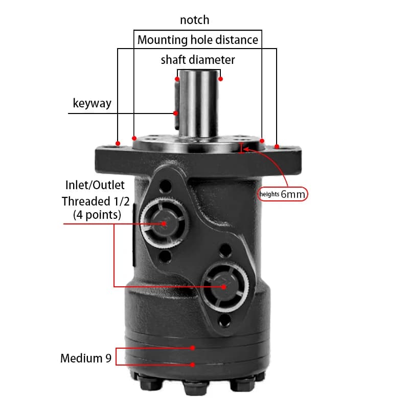 High-Torque Hydraulic Cycloid Drive Motor | 315cc Displacement | High-Speed & Low-Speed Operation - Thumbnail 6
