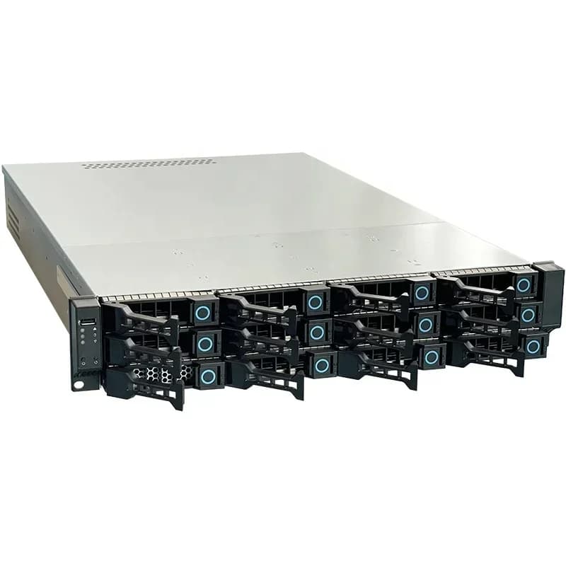 2U Rackmount Server Chassis | 12-Bay Hot-Swap Storage | High-Density NAS & Data Center Case - Thumbnail 2