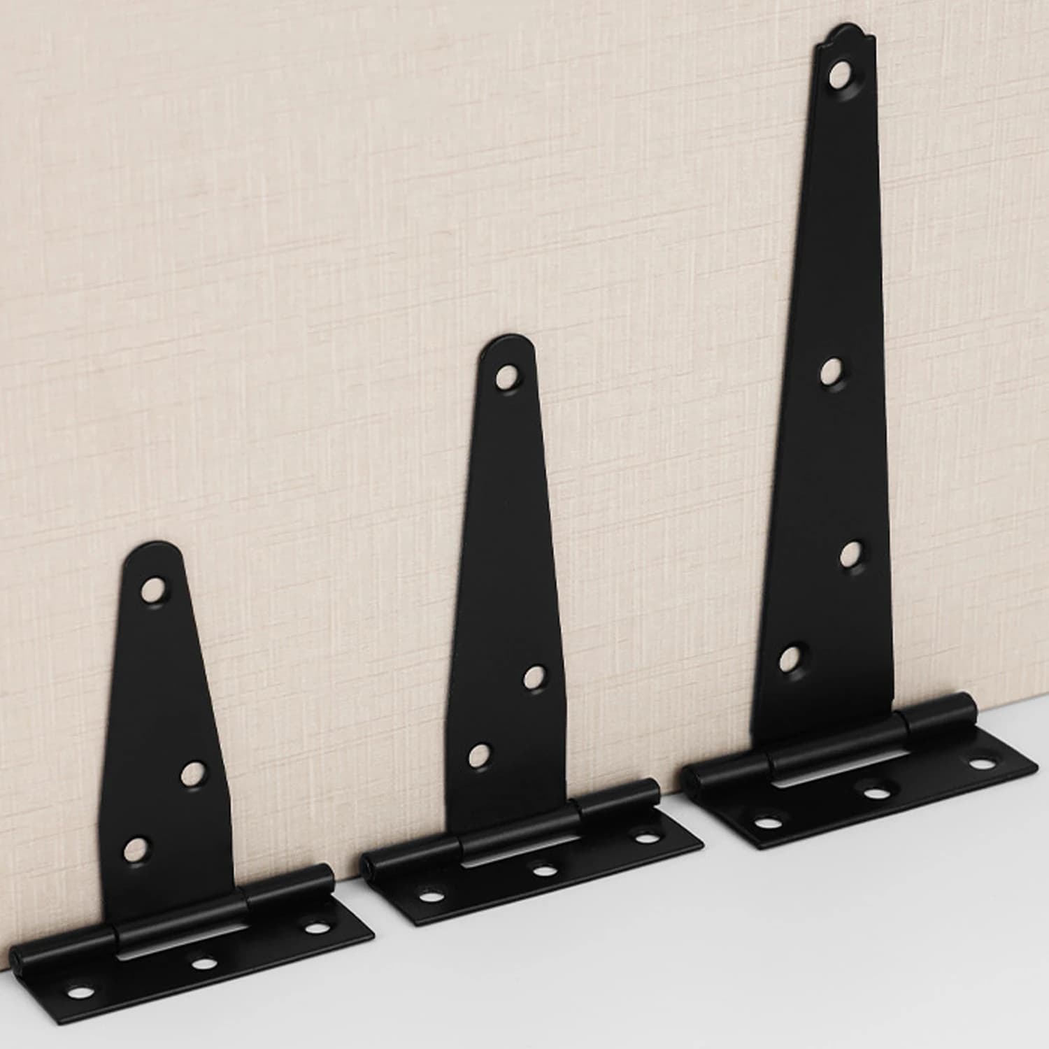 Heavy-Duty T-Strap Gate Hinges | 3/4/6 Inch Rustproof Black Metal | For Outdoor Barn Shed & Wood Fences - Image 1