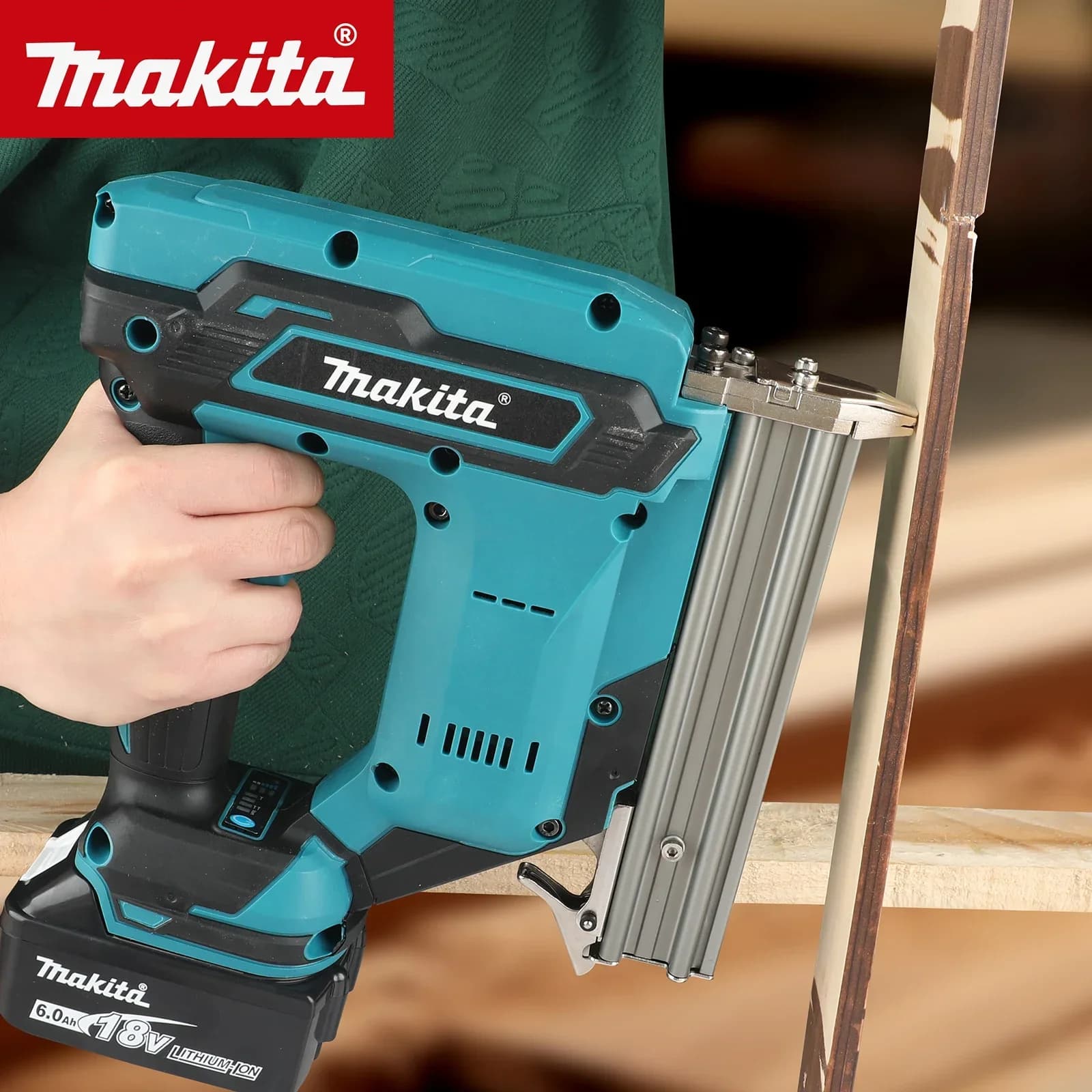 Makita Cordless Brad Nailer | 10-30mm Nails, 100-Capacity Magazine | High-Speed, Low-Noise Woodworking Tool - Thumbnail 4