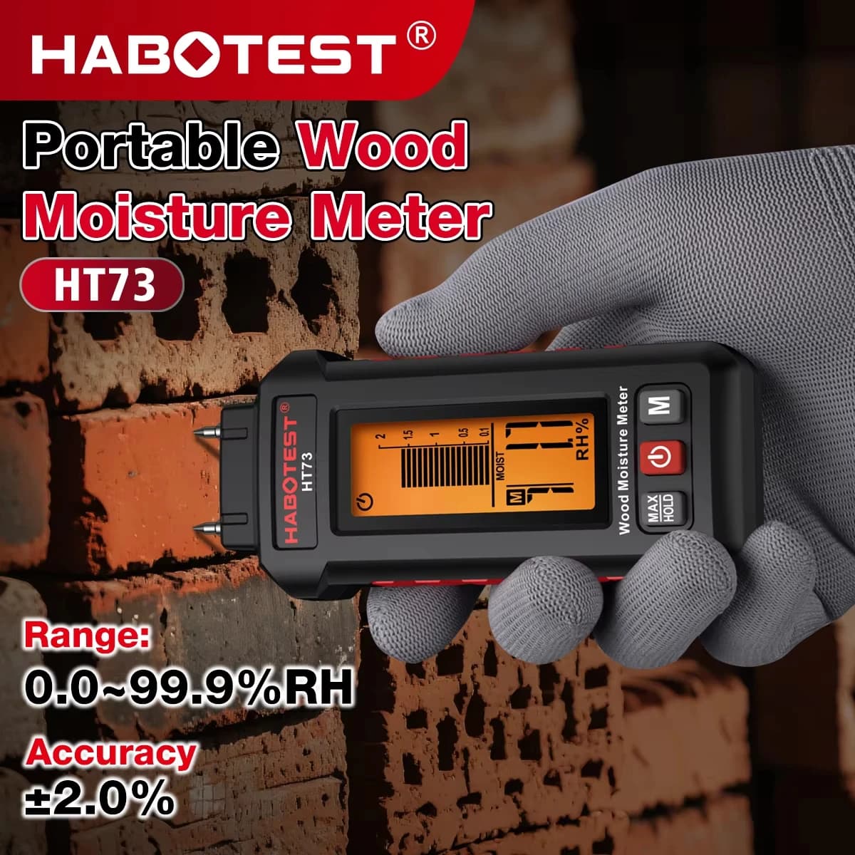 Wood Moisture Meter | High-Accuracy Pin-Type Detector for Lumber & Building Materials - Thumbnail 5